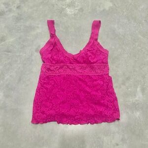Vintage 90s y2k pink lace cami top babydoll style